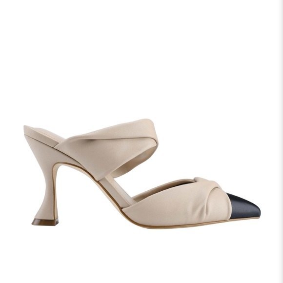 Marc Fisher | Shoes | Marc Fisher Heaton Heeled Mule Pointed Toe Nude Black  6 2 New Without Box | Poshmark